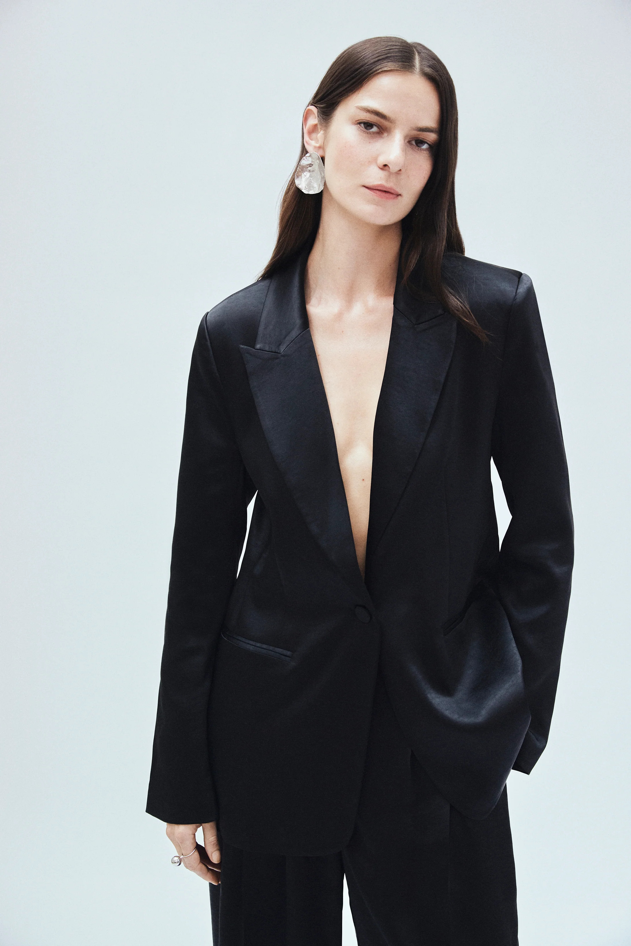 Black Satin Blazer | MAYSON the label