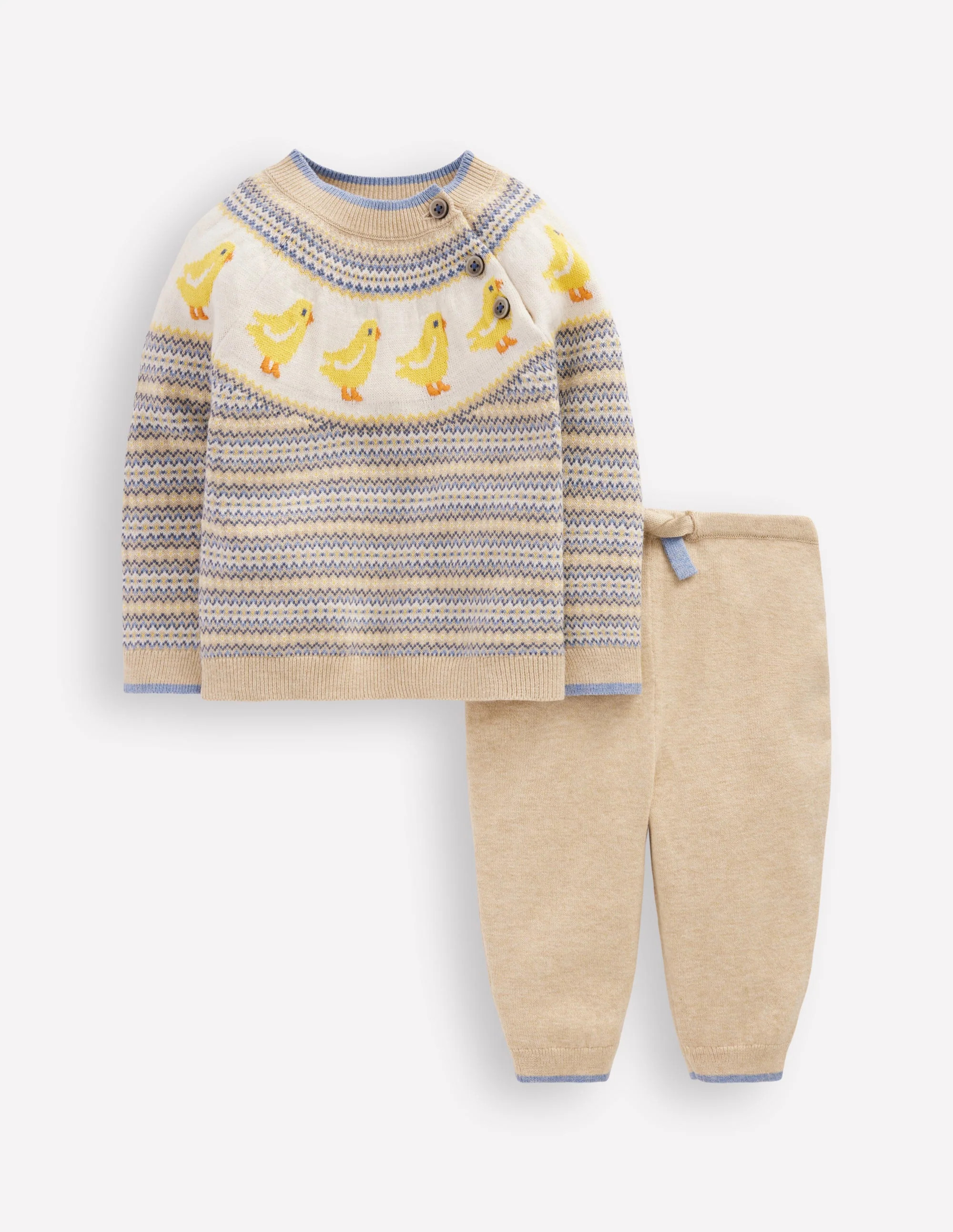 Fair Isle Knitted Play Set-Oatmeal Marl Chicks | Boden (US)