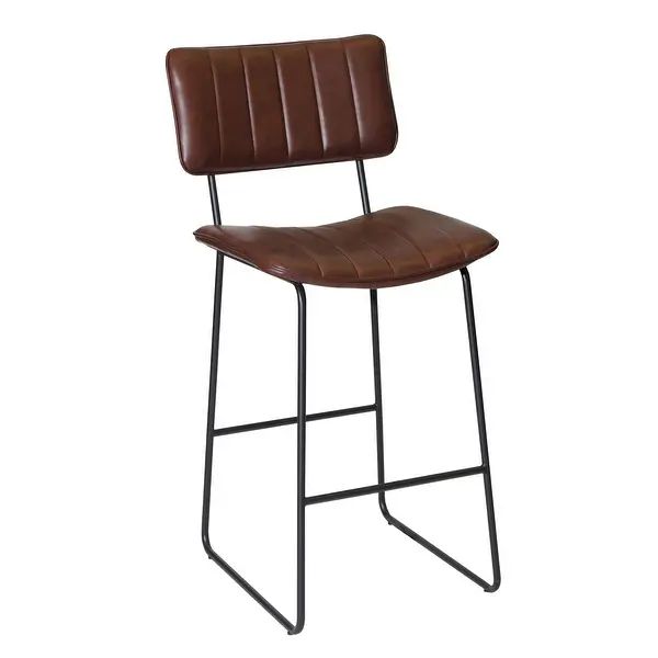 Carson Carrington Tallon Metal and Faux Leather Bar Stool - Overstock - 35457234 | Bed Bath & Beyond