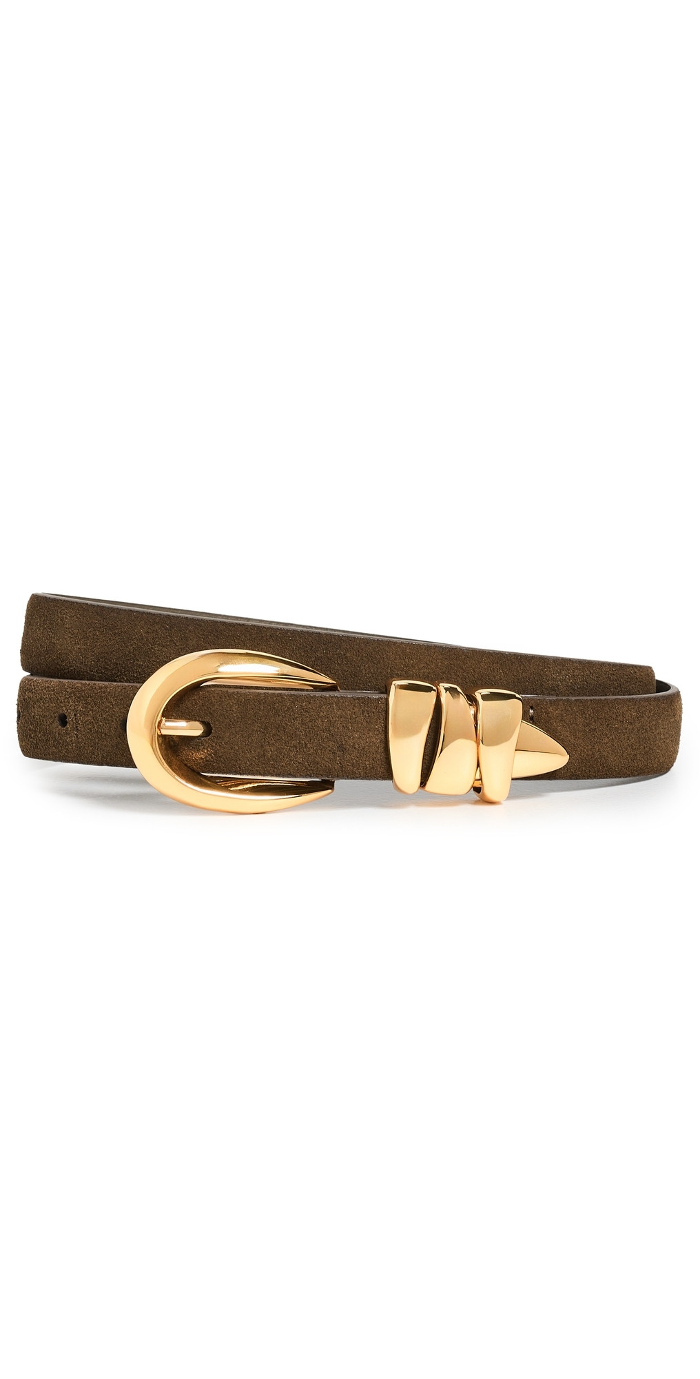 Madewell Triple Metal Keeper Suede Belt Olive Suede M | Shopbop