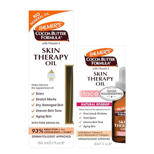Palmer's Skin Therapy Face Oil (1 fl Oz) + Body Oil (5.1 fl Oz) Bundle with Cocoa Butter, Vitamin E & C & Retinol, Visibly Reduces the Appearance of Stretch Marks, Fine Lines and Wrinkles | Amazon (US)