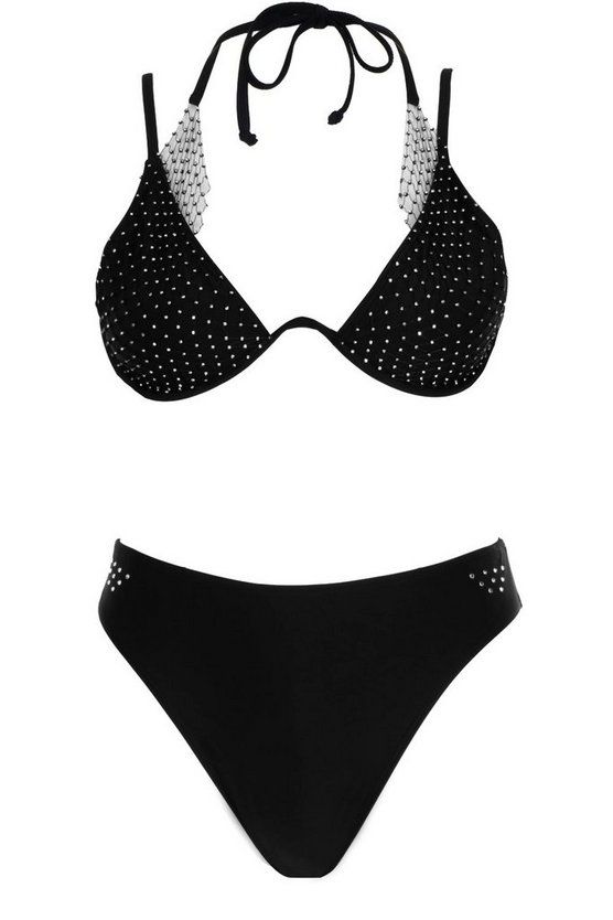 Plus Premium Jewelled Netted Underwire Bikini | Boohoo.com (US & CA)