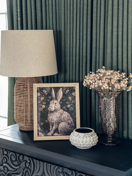 Simple Spring Easter decor.  Home decor ideas, console table styling. 

#LTKSeasonal #LTKhome #LTKstyletip