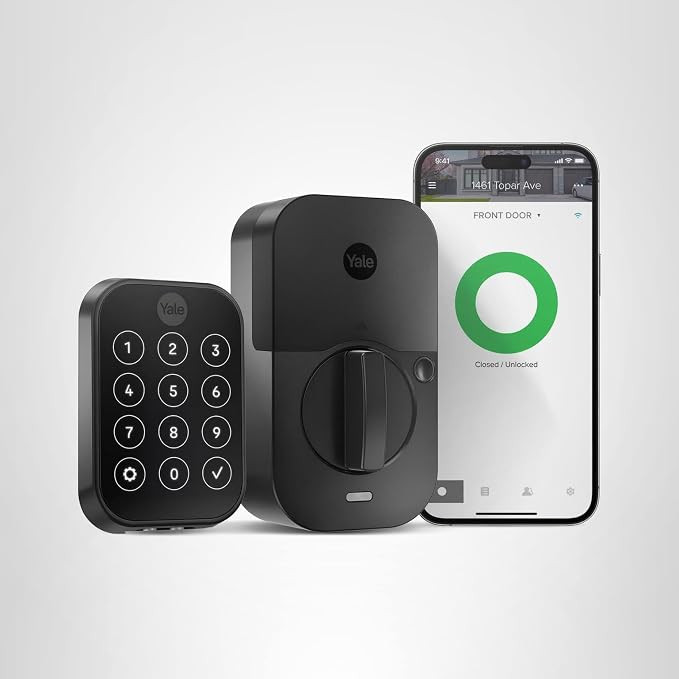 Yale Security Assure Lock 2 Deadbolt, Black Suede Keyed Smart Entry Door Lock with Wi-Fi Connecte... | Amazon (US)