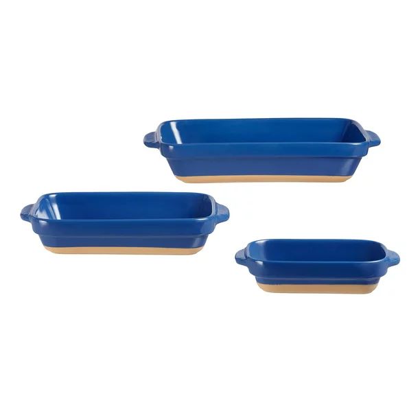 Better Homes & Gardens Parker Rectangular Casserole Baking Dish, Set of 3, Multiple Colors | Walmart (US)