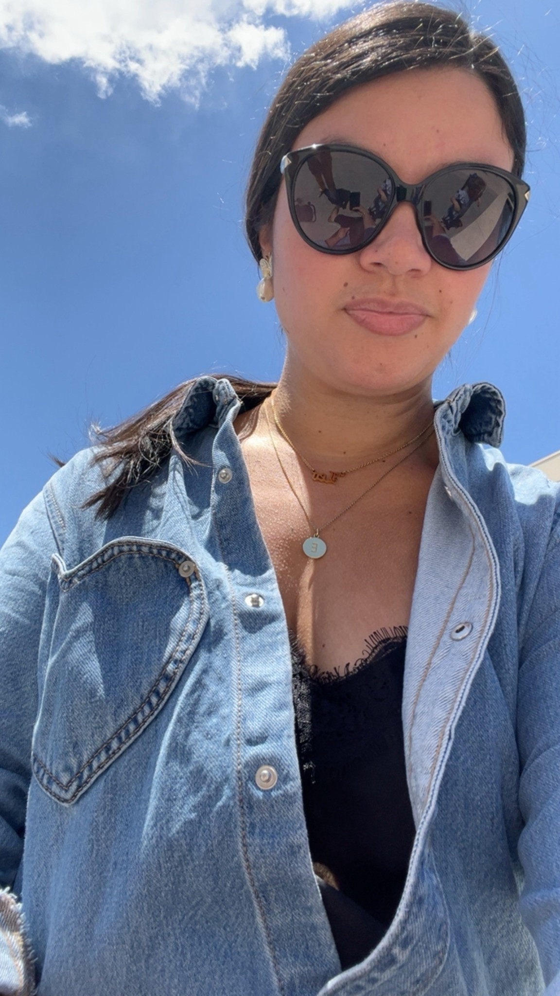 OOTD - love this chambray top! 

Chambray top // spring outfit // summer outfits // jewelry stack

#LTKootd #LTKMidsize #LTKSaleAlert
