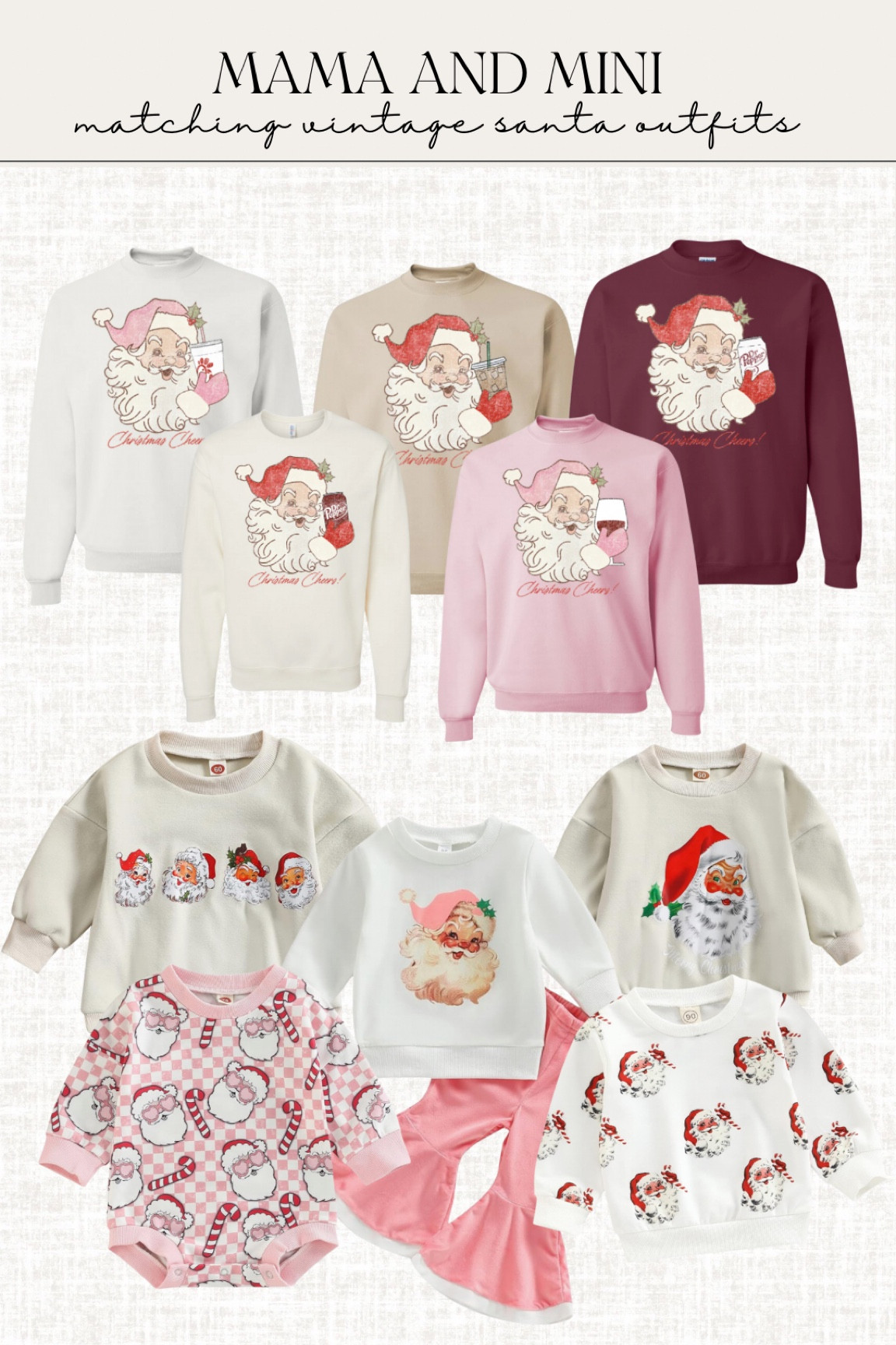 Mama and mini matching vintage Santa holiday outfits ❤️🩷✨

#LTKHoliday #LTKSeasonal #LTKGiftGuide