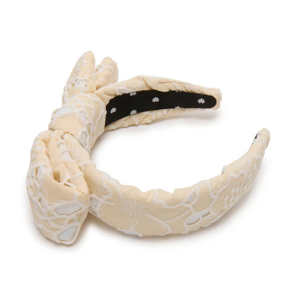 NATURAL HOLLY FLORAL EYELET HEADBAND | LELE SADOUGHI