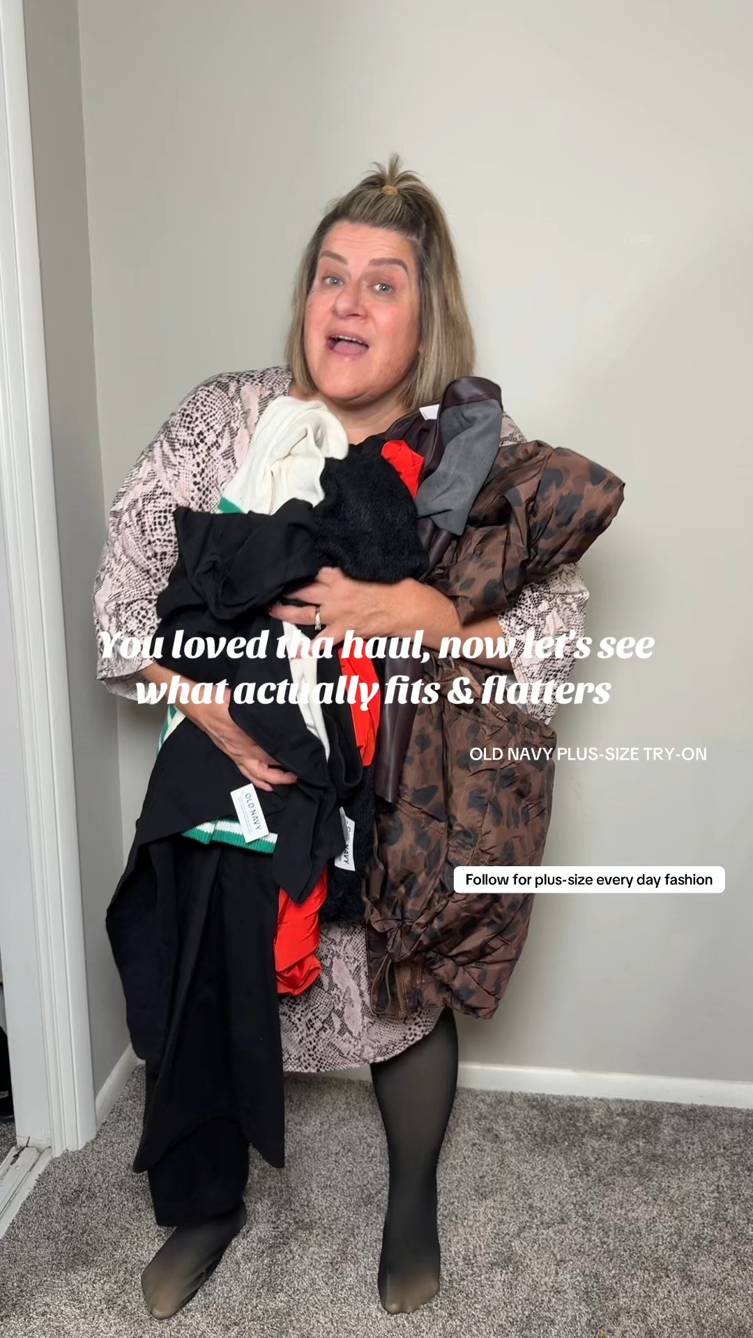 You loved part one, now it’s time for the real test. 👀 I’m trying on everything from my plus-size Old Navy haul, and let me tell you, some of these fits SHOCKED me (in the best way).

I’m all about finding pieces that are comfy, flattering, and actually make you feel good in your body, not just look good in photos. 

Black Furry Top XL
Leather Skirt XXL
Red Bubble Skirt XXL
Green + White Sweater XL
Black Pants XXL
Black Long Sleeve Tee XXL
Animal Print Vest XXL

Shop everything in my LTK or ShopMy 🫶🏼 

Tell me which outfit you’d wear and why. I’m curious which one’s your fave!

#oldnavyhaul #plussizefashion #tryonhaul #bodyconfidence #plussizestyle    @Old Navy 

#LTKPlusSize #LTKFindsUnder50 #LTKOver40