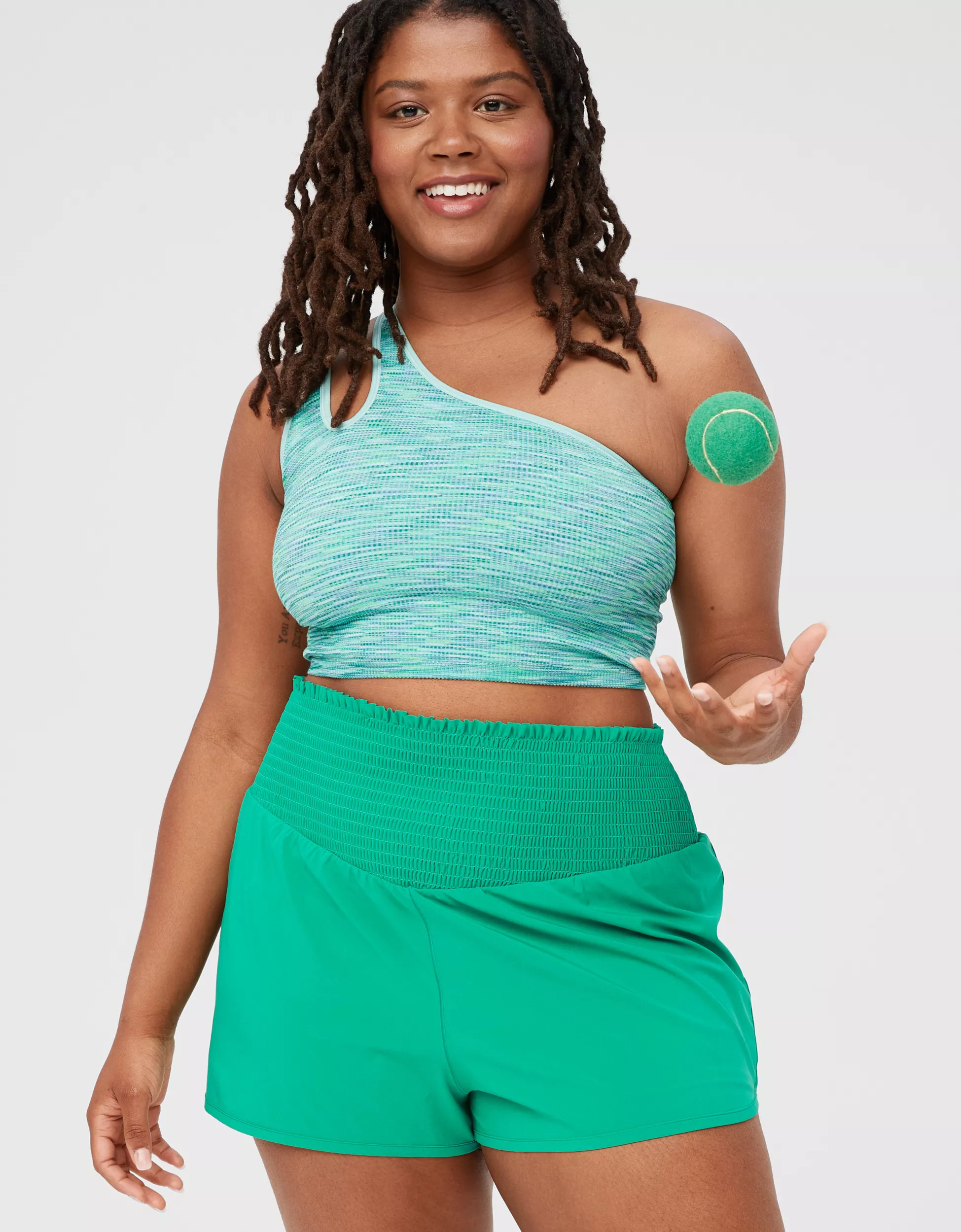 OFFLINE By Aerie Real Me Smocked Running Short | American Eagle Outfitters (US & CA)