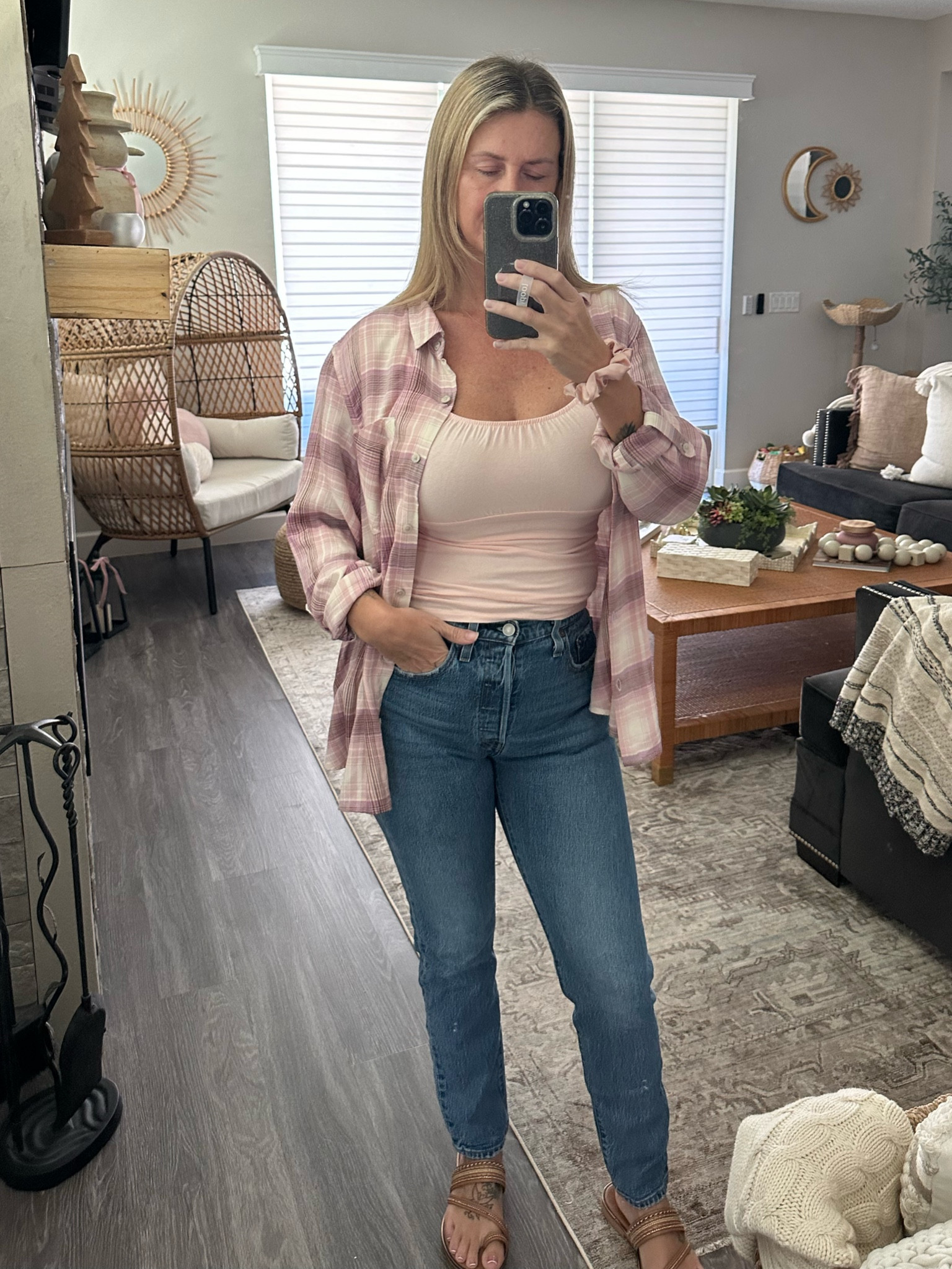 Love my Levi jeans will be sharing some of my other faves this week coming up for the new year but I’m a classic 501 and skinny 501 lover then this flannel was 1.50 at Walmart on clearance and my shirt was $15 under my Walmart has a cute bralette tank in pink that goes nicely too. Happy new year #fashion #denim #jeans #levi #levi501 #skinnyjeans #flannel #brandimelville #johnnygalt #pink #jean #skinnyjean #501original 

#LTKFindsUnder100 #LTKStyleTip #LTKOver40