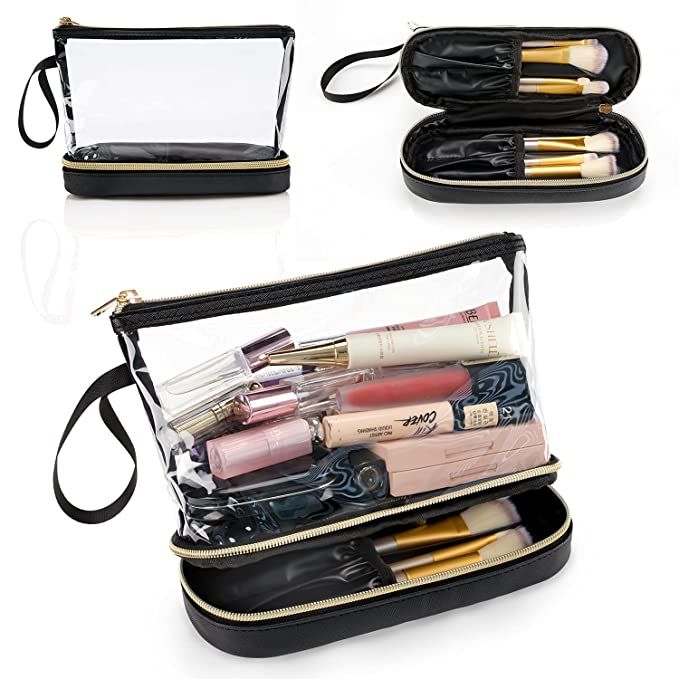 Clear Makeup Bag, Small Makeup Bag for Purse Travel Makeup Bag for Women TSA Approved Cosmetic Ba... | Amazon (US)