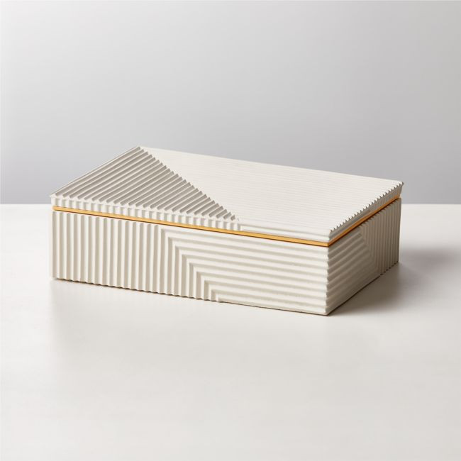 Chelsea White Concrete Box Large | CB2