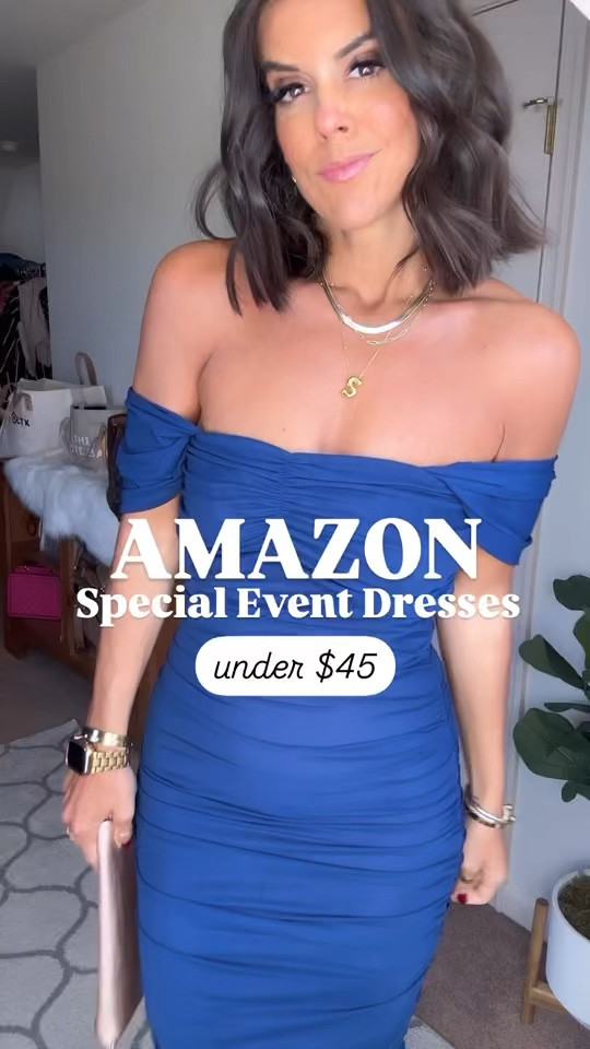 Here’s the links to my special event Amazon dresses! Wearing size small in all. Linked my shape wear also, I’m wearing size xs in that. Shoes all fit tts. 

Codes 👇🏼

⭐️First Blue dress use code 101DUQIU makes it $44
⭐️Black dress use code 10XXW15C makes it $24
⭐️Last blue dress use code 10NWPGUQ + clip the coupon. Makes it $35

First Blue dress:  use code 101DUQIU makes it $44
Black dress use code 10XXW15C makes it $24
Last blue dress use code 10NWPGUQ + clip the coupon. Makes it $35! 
Promo code ends 11/21

If something is sold out in a certain color,  Amazon has selected a “similar pick” it says. If you click below that picture it says “view original”, and then click “view details”. That will take you to the actual item in the reel. If you don’t see “similar pick”, then it’s the actual item I am wearing.

#LTKSaleAlert #LTKFindsUnder100 #LTKSeasonal