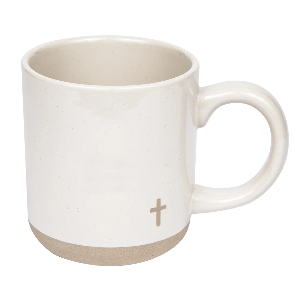 Cross 14oz. Stoneware Coffee Mug | Faith Based Mugs for Christians | Sweet Water Decor, LLC