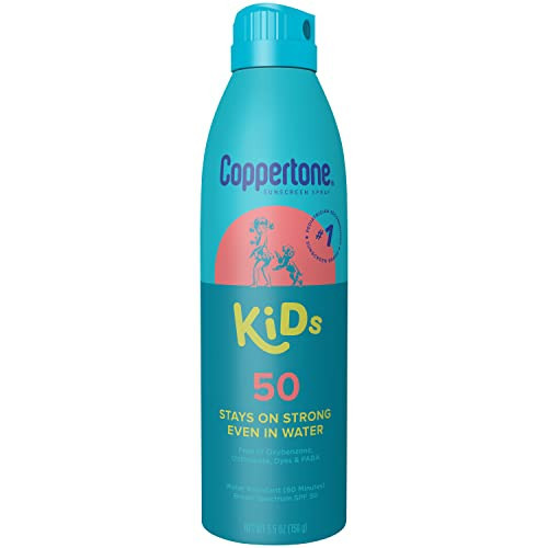 Coppertone Kids Sunscreen Spray, SPF 50 Sunscreen for Kids, Water Resistant Broad Spectrum Sunscreen Spray, 5.5 Oz | Amazon (US)