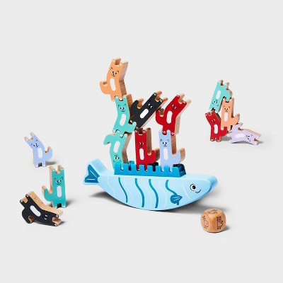 Wooden Balance the Cat Game - 23pc - Gigglescape™: Building Sets, Educational Focus, Fine Motor Skills, Wooden Toys | Target