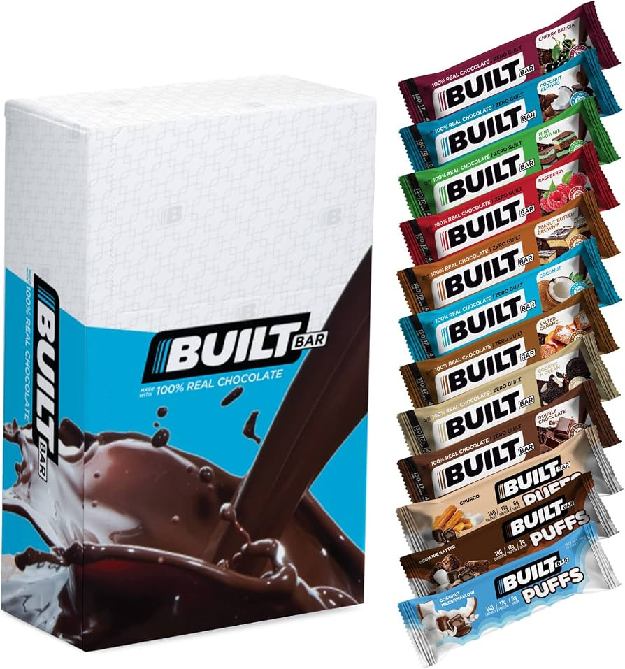 Built Bar Variety 12 Pack High Protein Energy Bars | Gluten Free | Chocolate Covered | Low Carb |... | Amazon (US)
