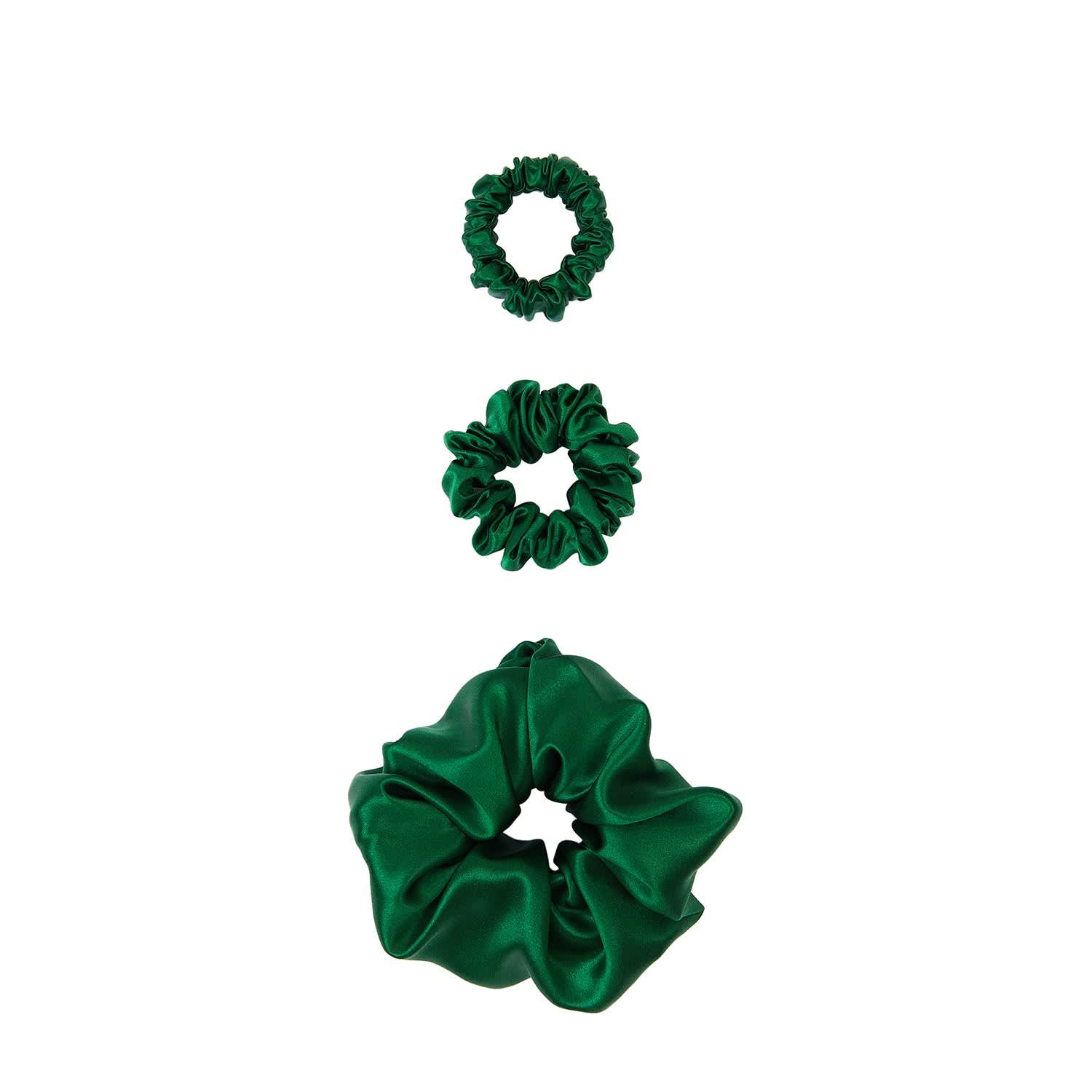 Set of Silk Scrunchies Trio Green | Wolf and Badger (Global excl. US)