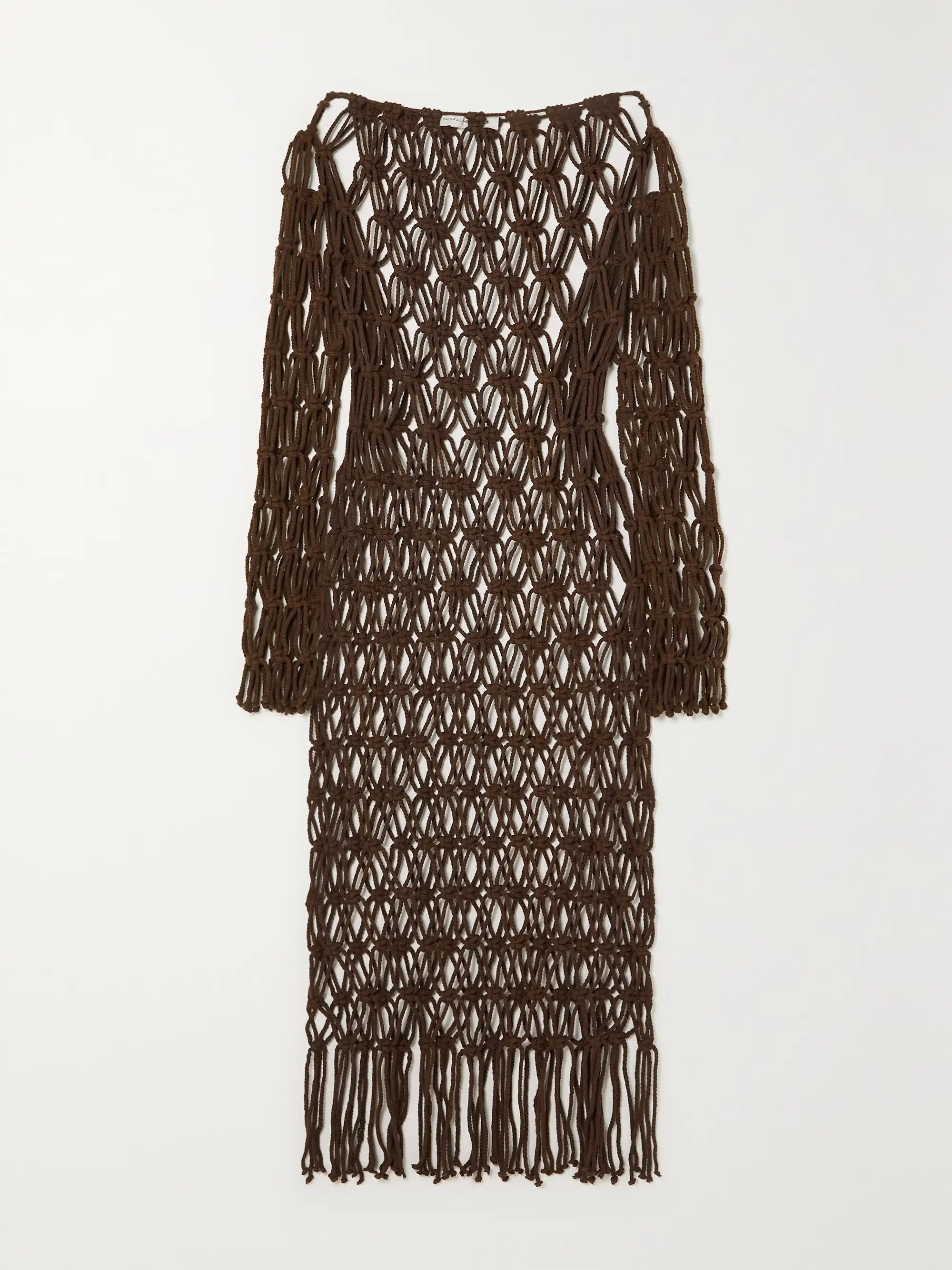 + NET SUSTAIN + Monikh Sintra fringed macramé cotton dress | NET-A-PORTER (UK & EU)