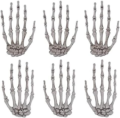6 Pcs / 3 Pairs Halloween Skeleton Hands Realistic Plastic Fake Human Hands Halloween Decor Spook... | Amazon (CA)