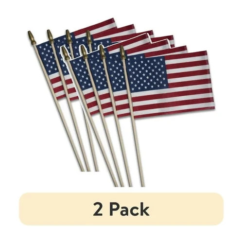 (2 pack) American Polycotton Stick Flag, 4" x 6" by Betsy Flags, 4-Pack | Walmart (US)