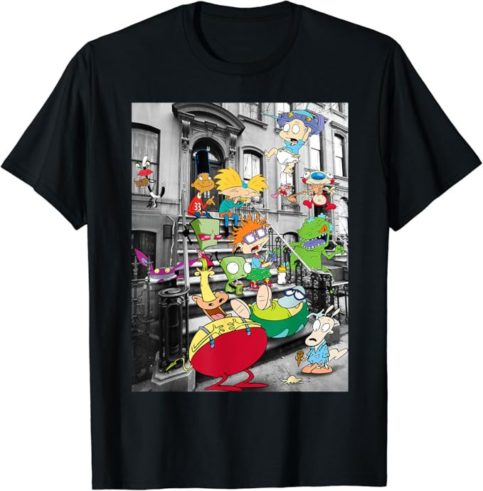 Nickelodeon Classic Nicktoons Hanging On Stoop T-Shirt | Amazon (US)