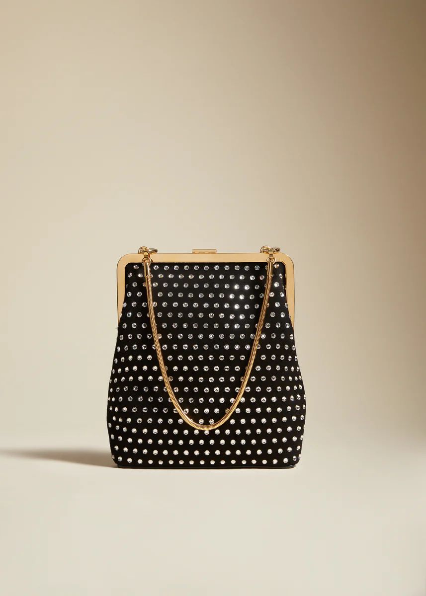 The Lilith Evening Bag in Black with Crystals | Khaite
