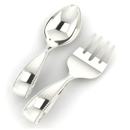 Sterling Silver Beaded Loop Spoon & Fork Set by Krysaliis | Walmart (US)