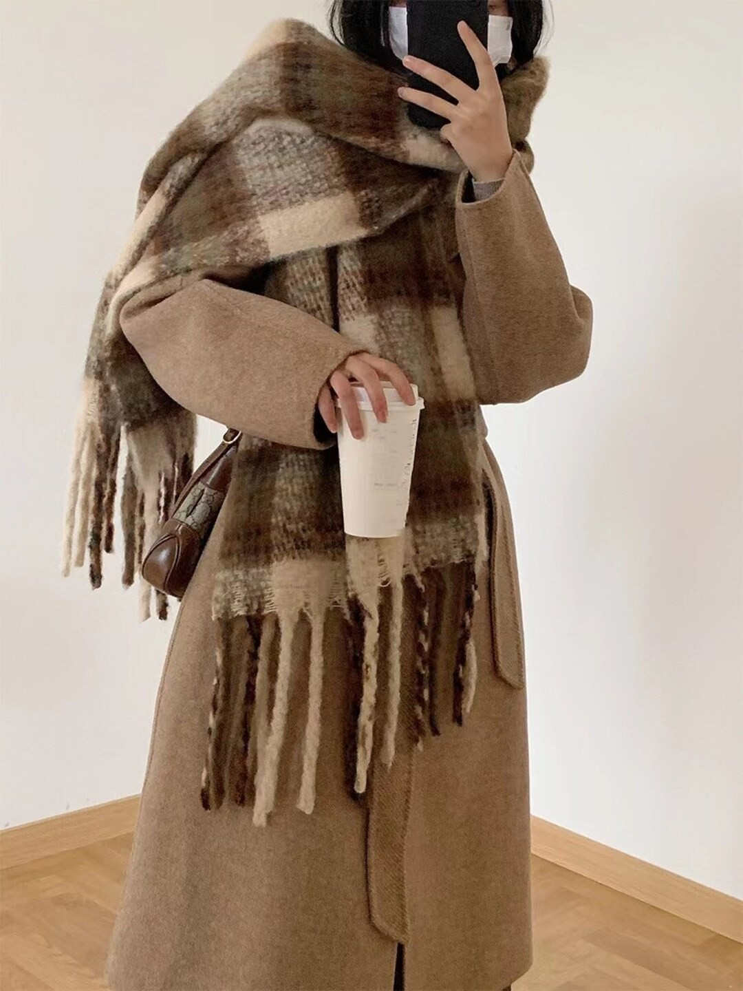 Mohair Plaid Scarf Double-sided Plaid Rainbow Scarf Warm Scarf Christmas Scarfgift for Her - Etsy | Etsy (US)