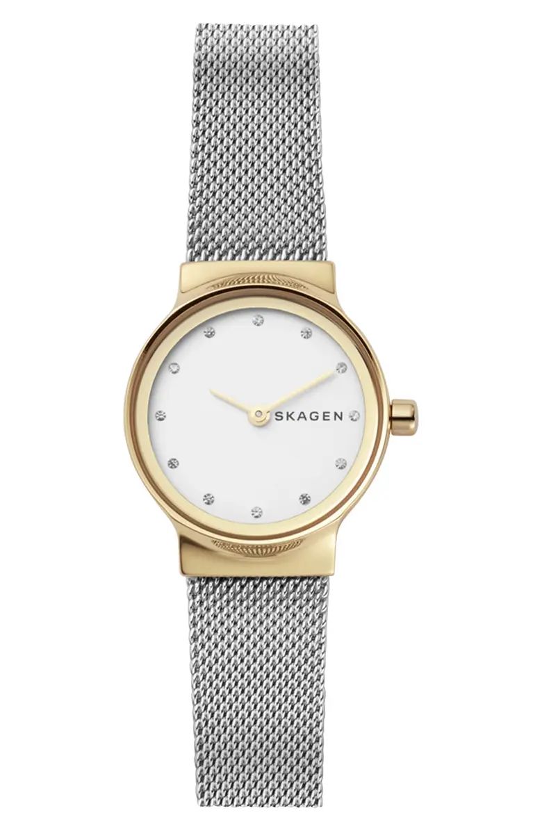 Freja Crystal Accent Mesh Strap Watch, 26mm | Nordstrom