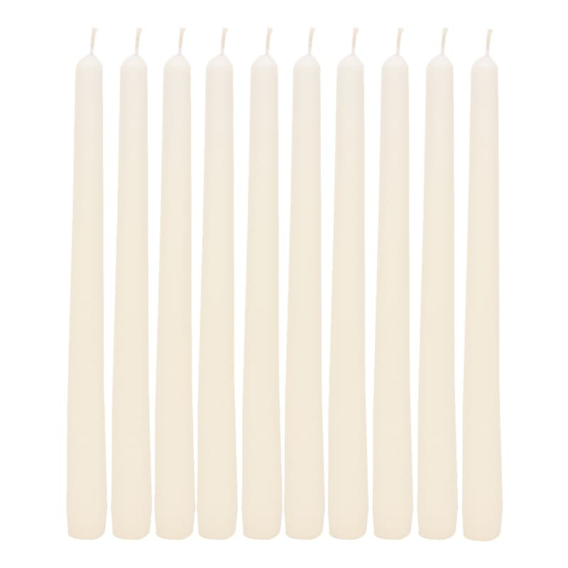 10-Pack Ivory Unscented Taper Candles, 10" | At Home