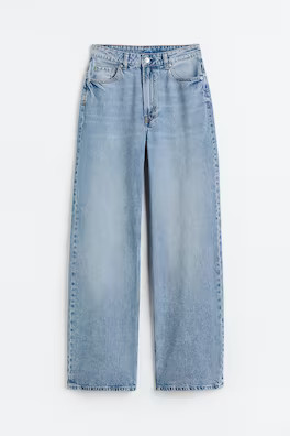 Wide Ultra High Jeans - Ultra high waist - Long - Light denim blue - Ladies | H&M US | H&M (US + CA)