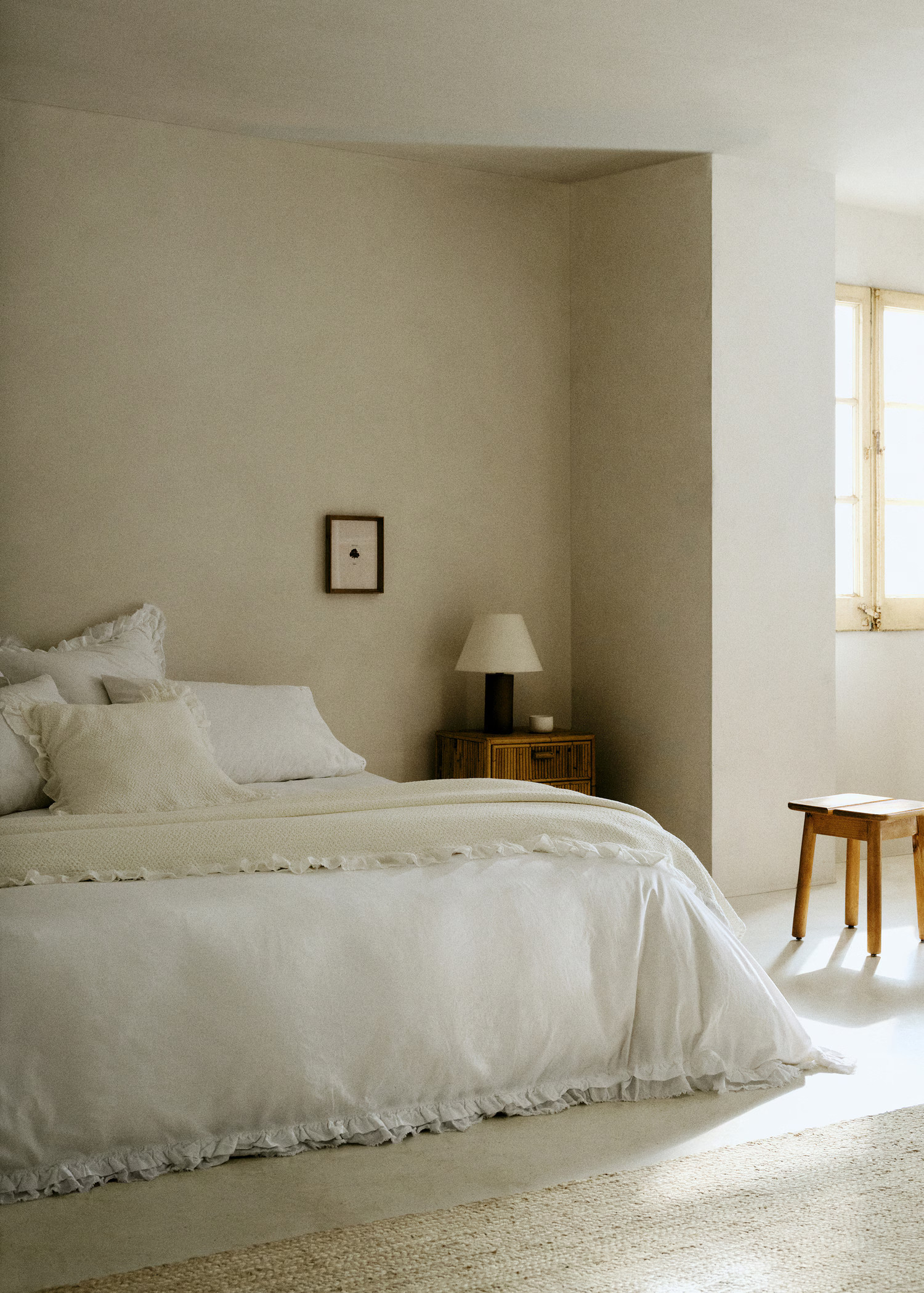 Washed cotton duvet cover with linen ruffle, 150/160 cm - Home | MANGO USA | Mango (US/MX/AU)