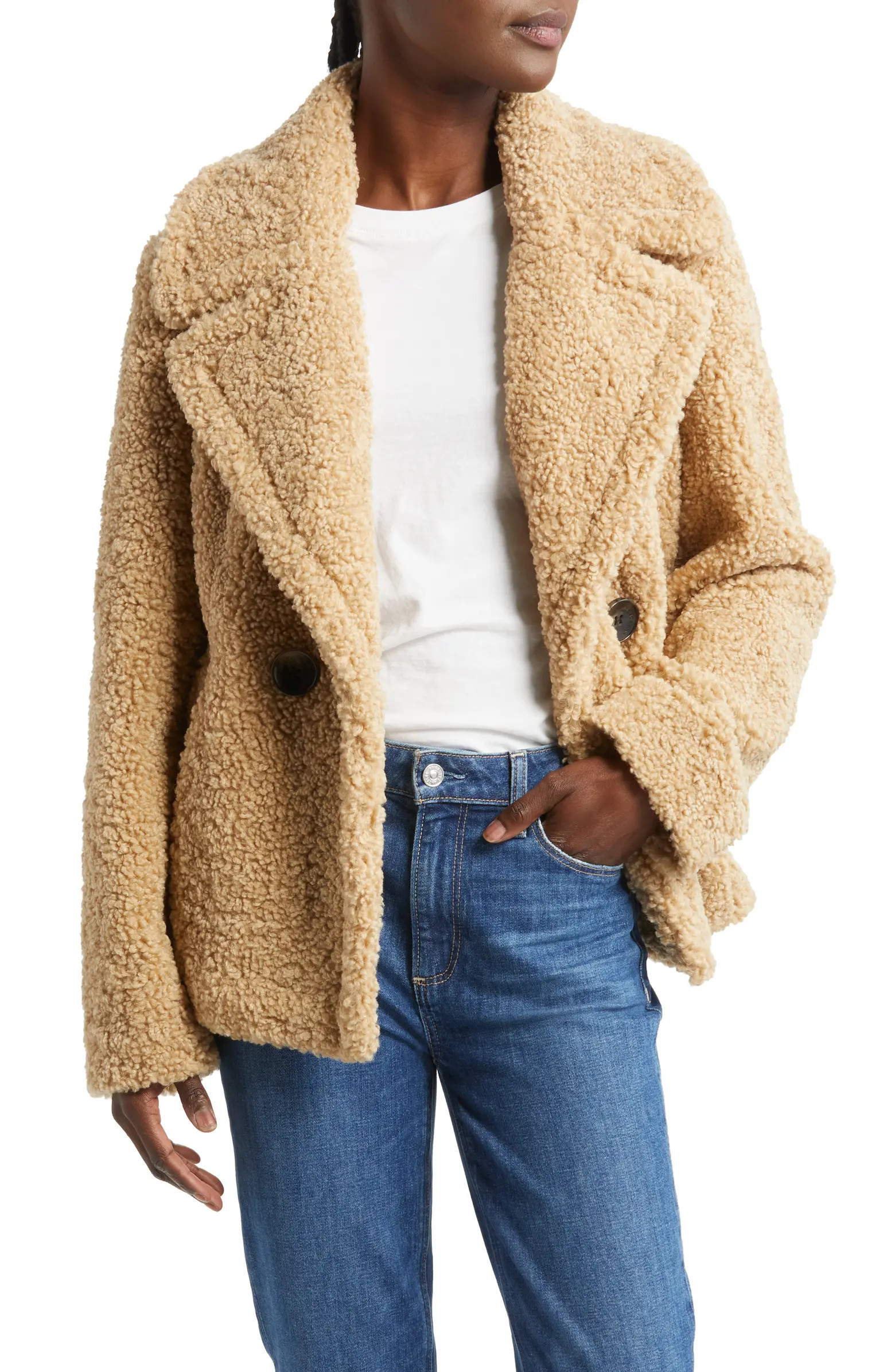 Double Breasted Teddy Coat | Nordstrom