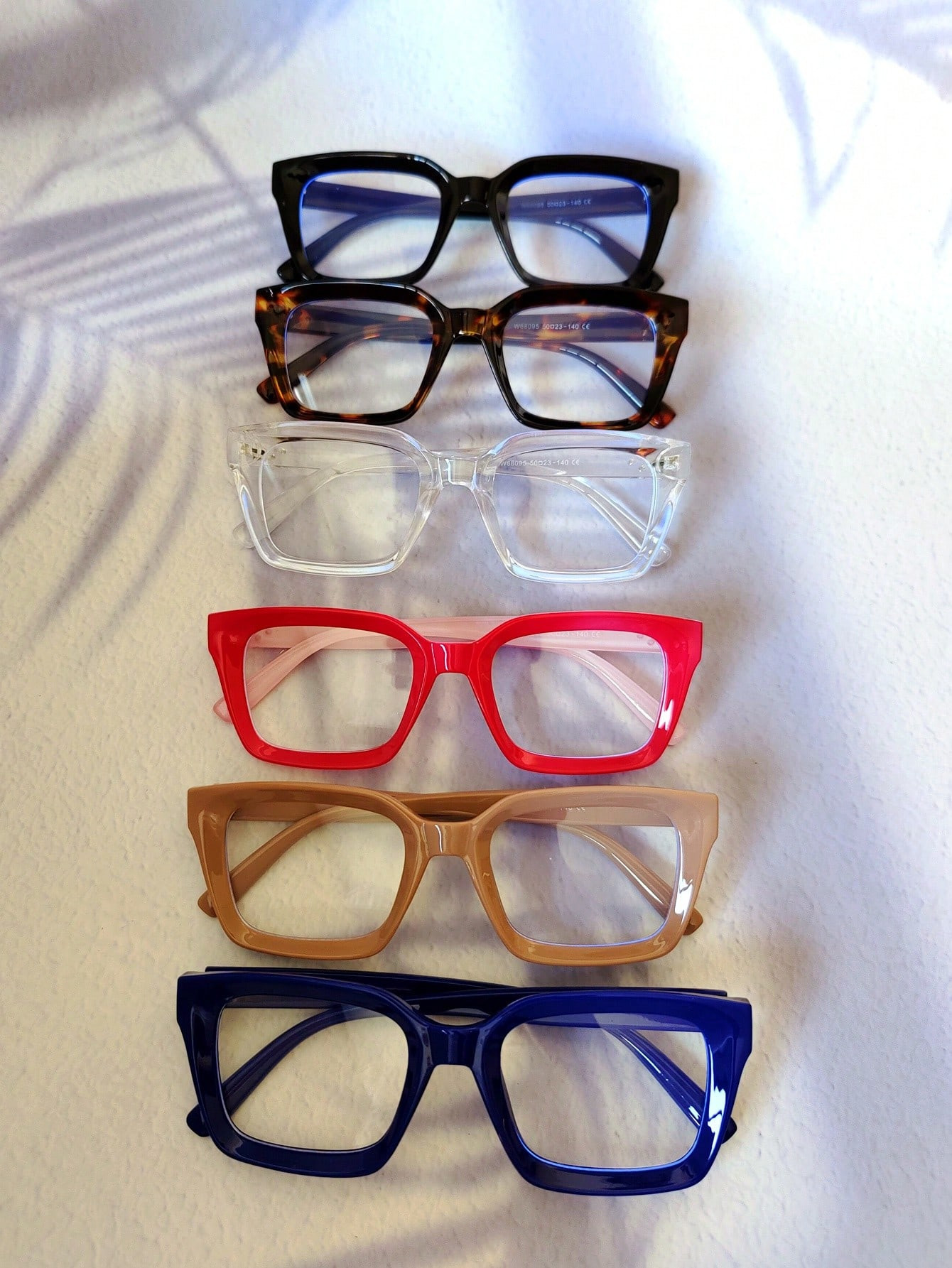 1pc Blue Light Blocking Selfie Multi-Color 3D Thick Frame Rivet Decor Y2K Red Tortoiseshell Black... | SHEIN