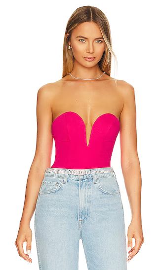 Gianna Sweetheart Bodysuit in Pink | Revolve Clothing (Global)