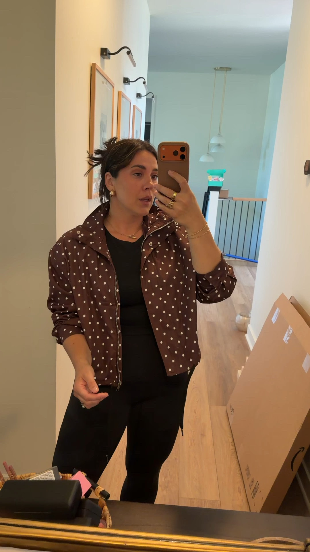 Polka dot zip jacket for spring and summer. Size L.

#LTKgrwm #LTKootd #LTKMidsize