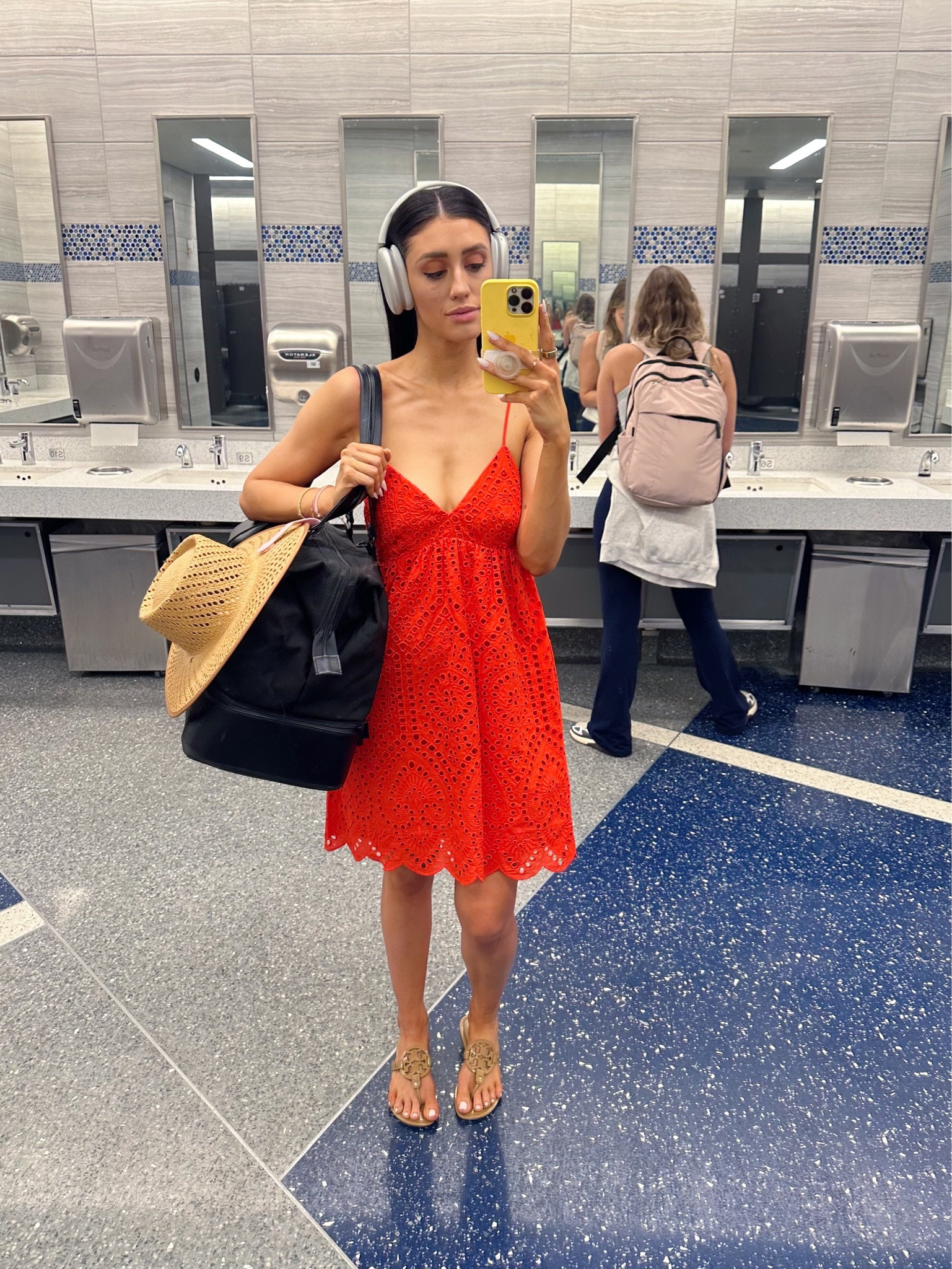 Airport travel outfit
•vacation dress
•travel dress
•orange dress
•red dress
•summer dress
•Tory Burch sandals 
•summer hat
•sun hat 
•beach outfit
•island outfit

#LTKSeasonal #LTKtravel #LTKFind