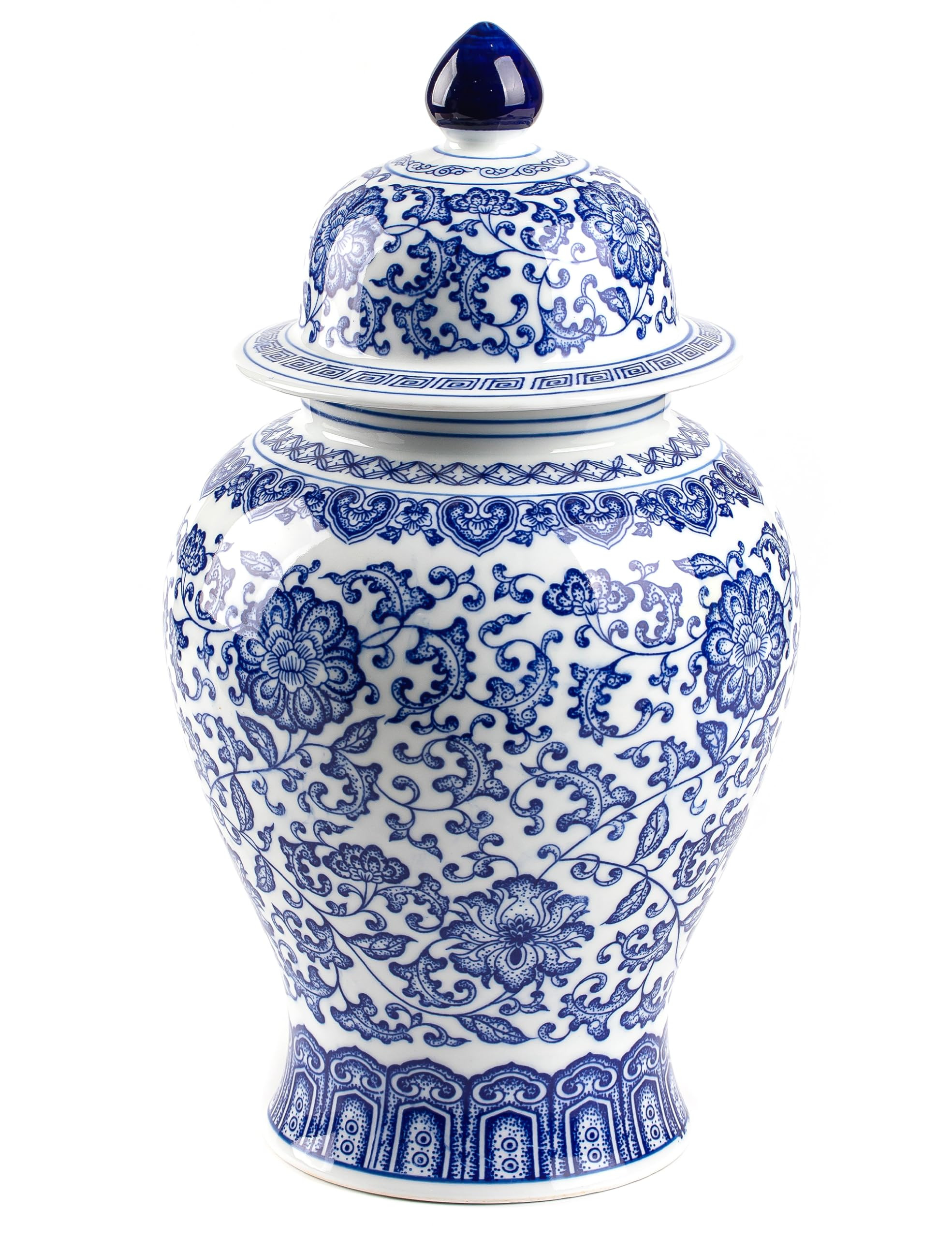 Blue and White Ginger Jar, Ceramic Chinoiserie Decorative Jars for Home, Office, Flower Vase Poce... | Amazon (US)