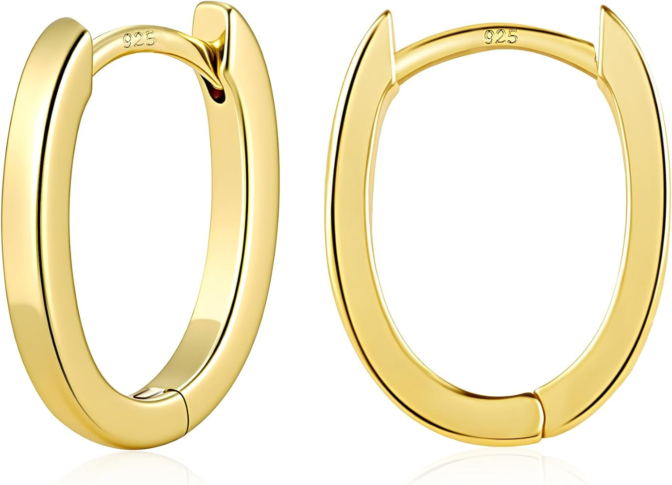 925 Sterling Silver Earrings Small Chunky Silver Earrings for Women Trendy 14K Gold Plated Hypoal... | Amazon (US)