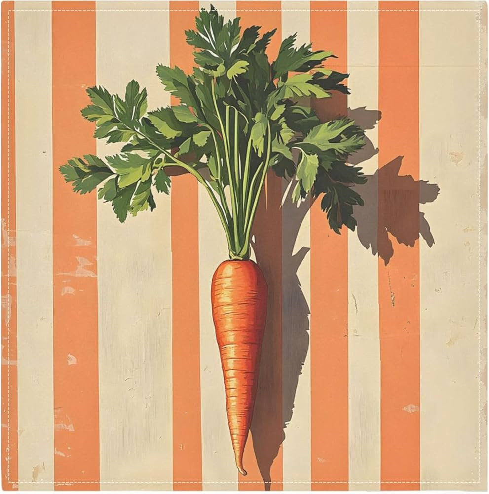 Qilmy Vintage Carrot Cloth Napkins Set of 1 Reusable Washable Dinner Napkins Decor for Family Wed... | Amazon (US)