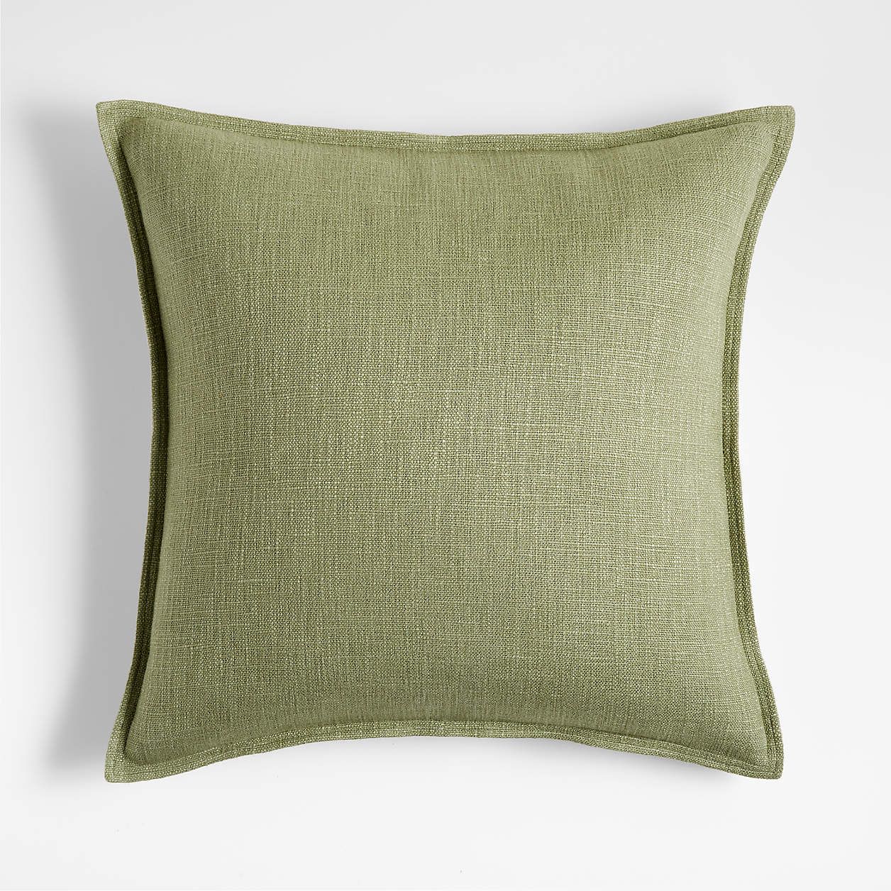 Pewter 20"x20" Square Laundered Linen Decorative Throw Pillow with Down-Alternative Insert + Revi... | Crate & Barrel