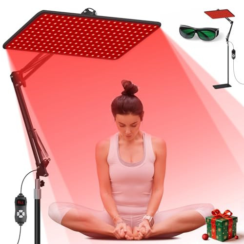 Morfone Advanced Red Light Therapy Lamp for Full Body & Face - 200 LED Tri-Wavelength (660nm, 850nm, 940nm) Large Panel with Adjustable Stand, Protective Glasses for Home Use, Gift for Women Girls | Amazon (US)