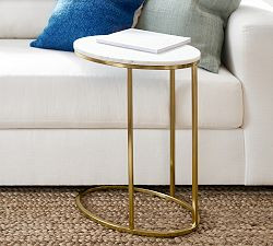 Delaney Oval Marble C-Table (19") | Pottery Barn (US)