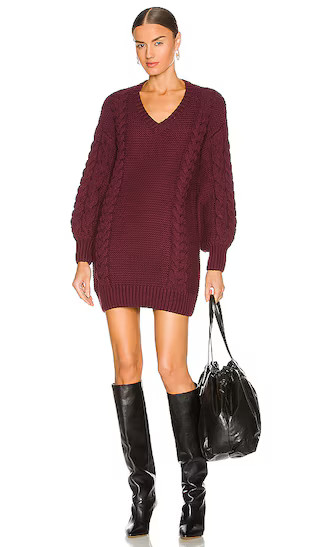 Bell Knit Dress in Burgundy | Revolve Clothing (Global)