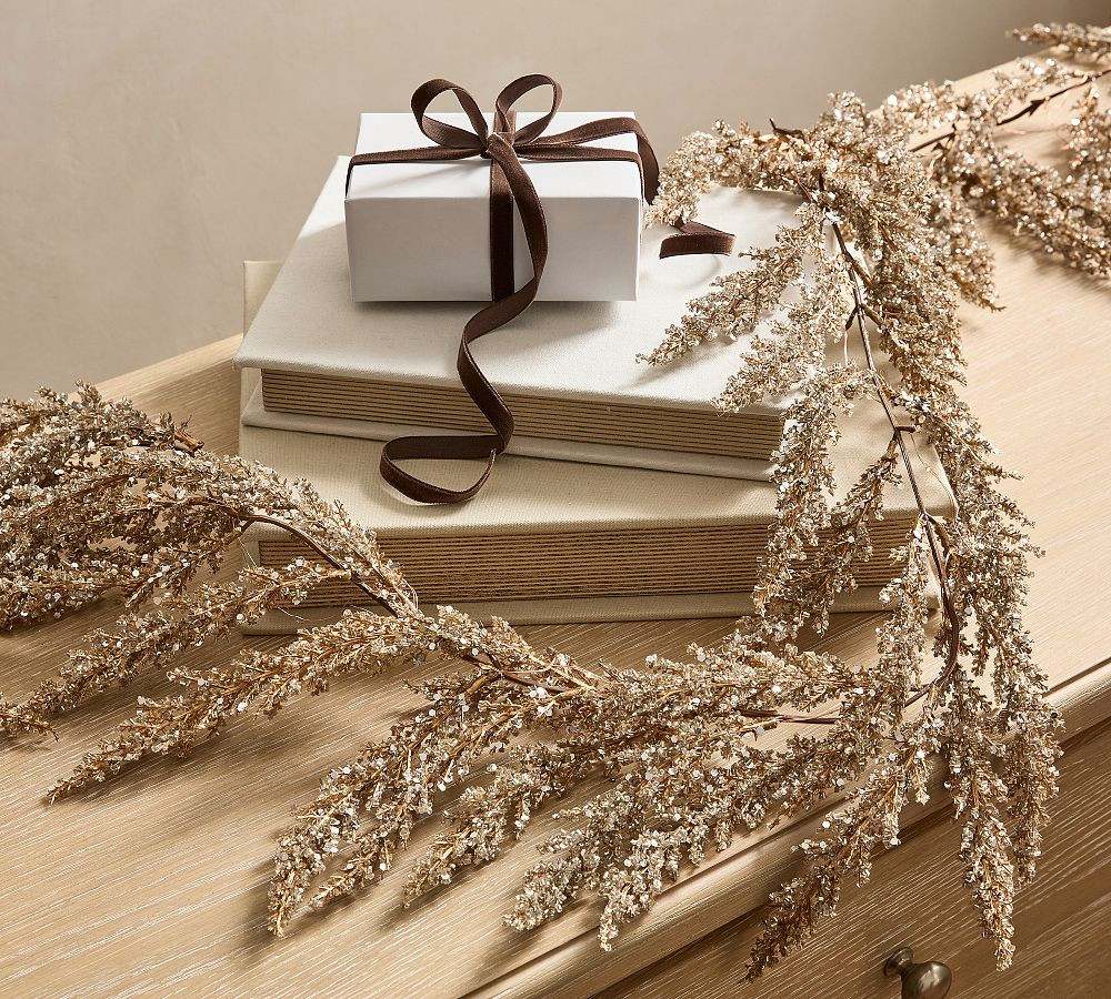 Lit Beads and Wheat Garland | Pottery Barn (US)