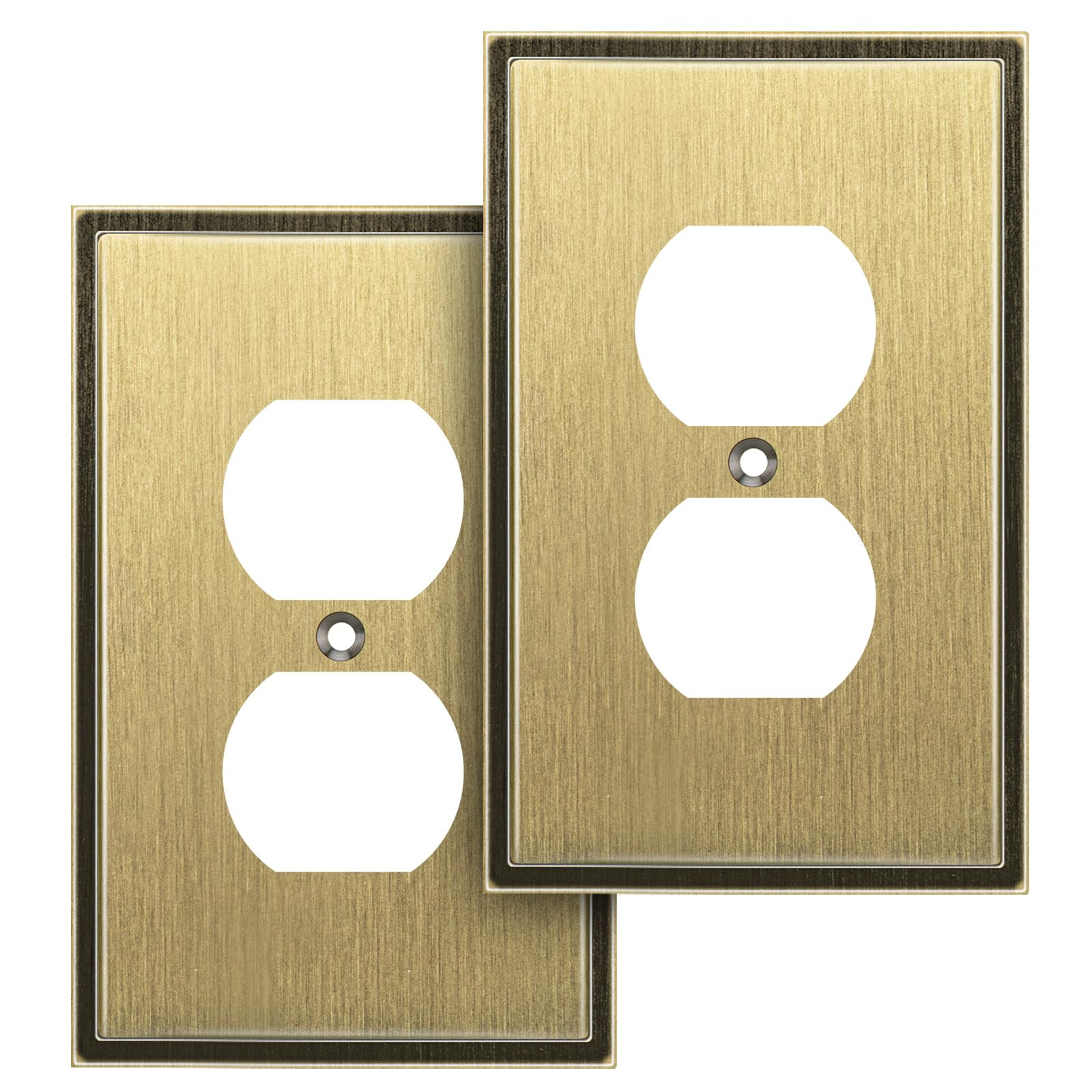 Henne Bery Soft Modern Decorative Wall Plate Switch Plate Outlet Cover (Single Duplex 2PK, Antiqu... | Amazon (US)