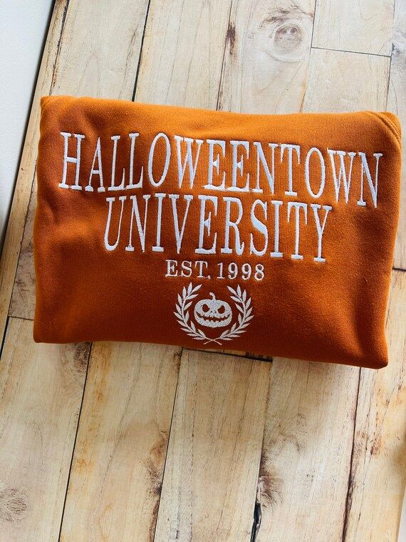 Autumn Colored Embroidered Halloweentown University Sweatshirt - Etsy | Etsy (US)