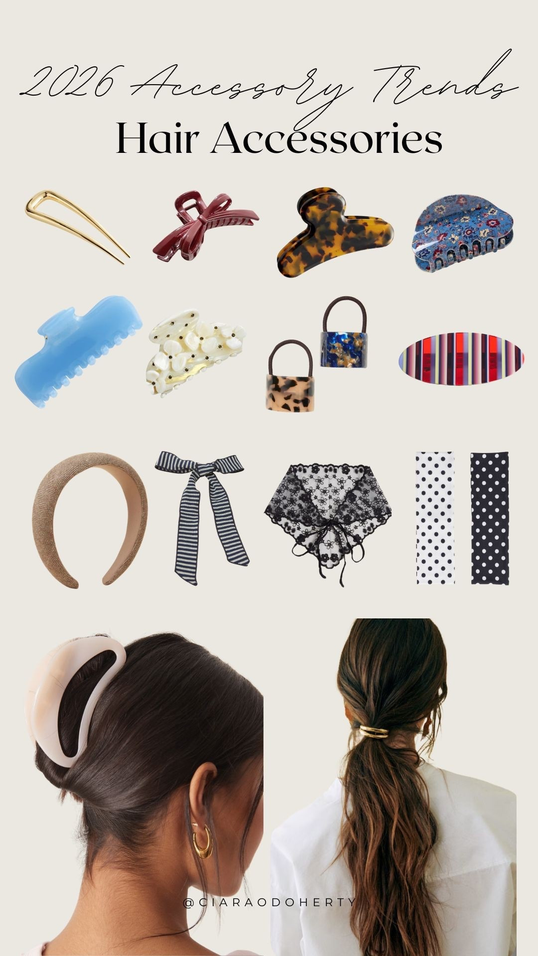 2026 Accessory Trends: Hair Accessories 

Hair Accessories, zara, H&M, asos, heavy mayhem, revolve, mango, next, & other stories, sui Ava, day face, tort, cos, hair ribbon, hair banana, hair tie, hair claw clip, hair clip, french twist, hair bands

#LTKireland #LTKeurope #LTKspring